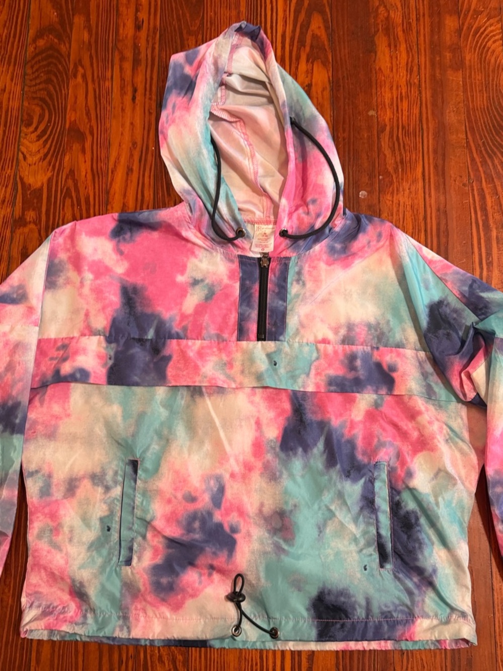 No Boundaries Kids Tie-Dye Pullover Hoodie - Pink, Teal & Navy